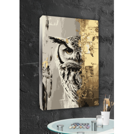 АМ-0860  "Золота тиша"  з фарбами металік на 3D підрамнику  